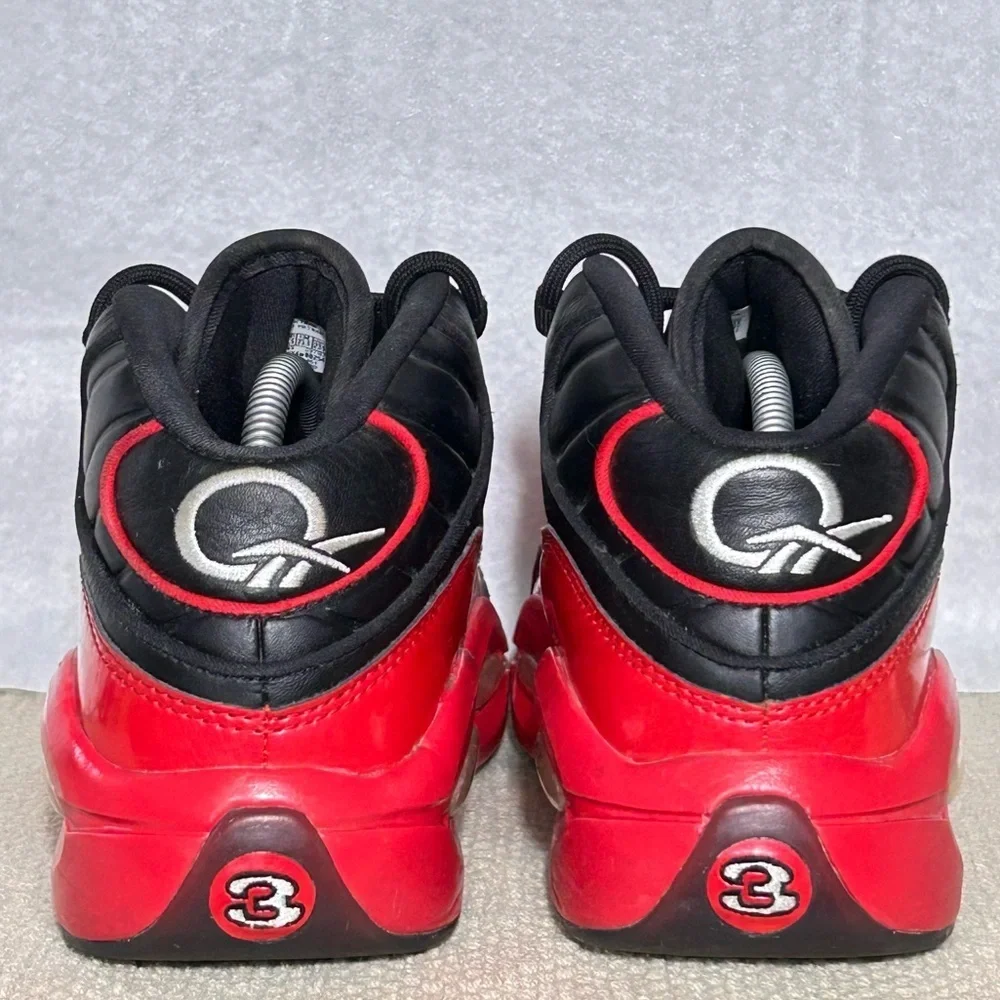 Reebok Youth/Kids Black/Red Question Mid J Street Sleigh Sneakers Shoes SZ US 5